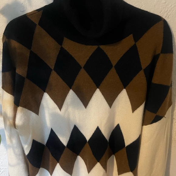 J. Crew Relaxed Fit Cashmere Turtleneck Sweater In Argyle - Picture 5 of 7